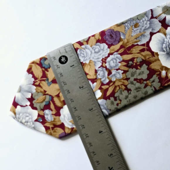 Vintage Lands End Silk Tie Floral Classic Preppy Eclectic Wedding Office Career - Picture 10 of 10